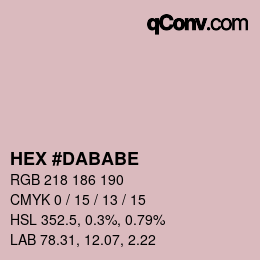颜色代码: HEX #DABABE | qconv.com