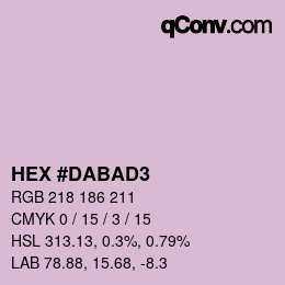 Color code: HEX #DABAD3 | qconv.com