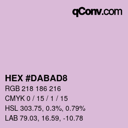 Color code: HEX #DABAD8 | qconv.com