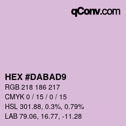 Color code: HEX #DABAD9 | qconv.com