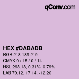 カラーコード: HEX #DABADB | qconv.com