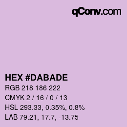 カラーコード: HEX #DABADE | qconv.com