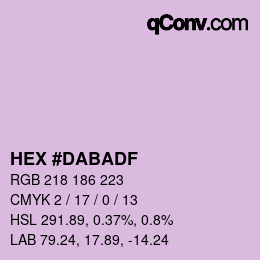 カラーコード: HEX #DABADF | qconv.com