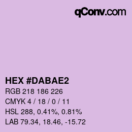 Color code: HEX #DABAE2 | qconv.com