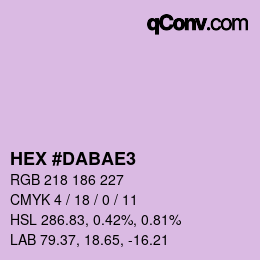 Color code: HEX #DABAE3 | qconv.com