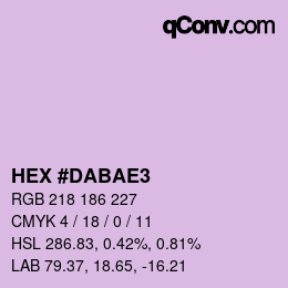 カラーコード: HEX #DABAE3 | qconv.com