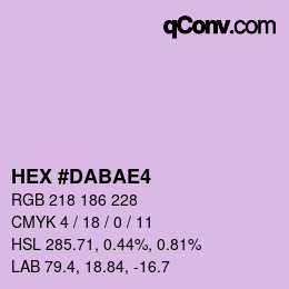 Color code: HEX #DABAE4 | qconv.com