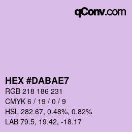 Color code: HEX #DABAE7 | qconv.com