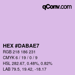 カラーコード: HEX #DABAE7 | qconv.com
