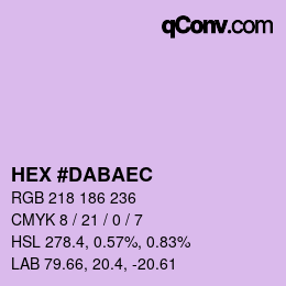 Color code: HEX #DABAEC | qconv.com
