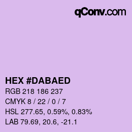 Color code: HEX #DABAED | qconv.com