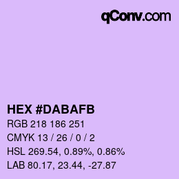 カラーコード: HEX #DABAFB | qconv.com