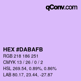 カラーコード: HEX #DABAFB | qconv.com - big