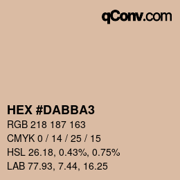 Farbcode: HEX #DABBA3 | qconv.com