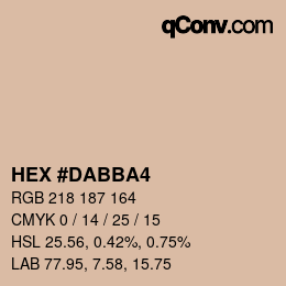 Color code: HEX #DABBA4 | qconv.com