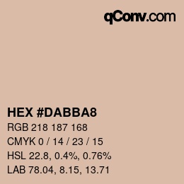 カラーコード: HEX #DABBA8 | qconv.com
