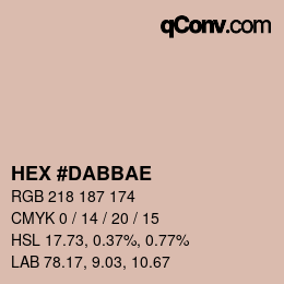 Color code: HEX #DABBAE | qconv.com