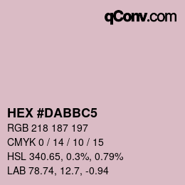Color code: HEX #DABBC5 | qconv.com