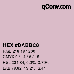 カラーコード: HEX #DABBC8 | qconv.com