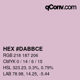 カラーコード: HEX #DABBCE | qconv.com