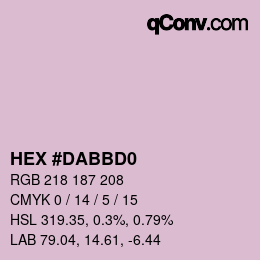 カラーコード: HEX #DABBD0 | qconv.com