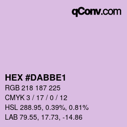 Color code: HEX #DABBE1 | qconv.com