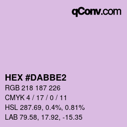 颜色代码: HEX #DABBE2 | qconv.com