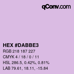 颜色代码: HEX #DABBE3 | qconv.com