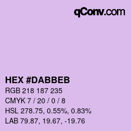 Color code: HEX #DABBEB | qconv.com