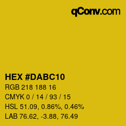 Color code: HEX #DABC10 | qconv.com