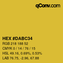 Color code: HEX #DABC34 | qconv.com