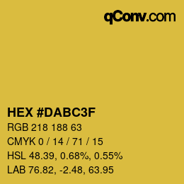 Color code: HEX #DABC3F | qconv.com