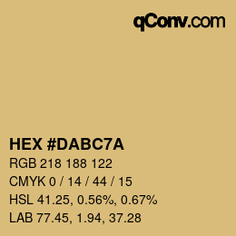 Color code: HEX #DABC7A | qconv.com