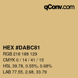 Color code: HEX #DABC81 | qconv.com