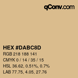 カラーコード: HEX #DABC8D | qconv.com