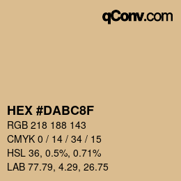 カラーコード: HEX #DABC8F | qconv.com