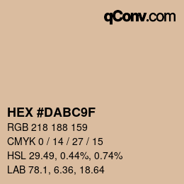 Color code: HEX #DABC9F | qconv.com
