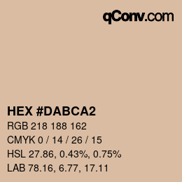 カラーコード: HEX #DABCA2 | qconv.com