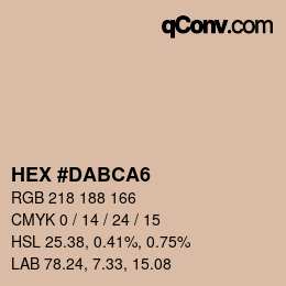 Color code: HEX #DABCA6 | qconv.com