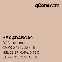 Color code: HEX #DABCA9 | qconv.com