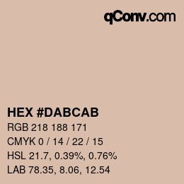 Color code: HEX #DABCAB | qconv.com