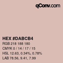 Color code: HEX #DABCB4 | qconv.com