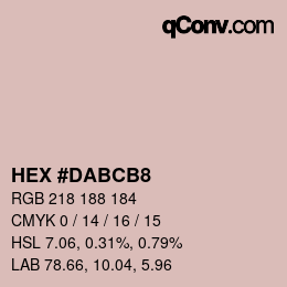 カラーコード: HEX #DABCB8 | qconv.com