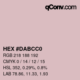 Color code: HEX #DABCC0 | qconv.com