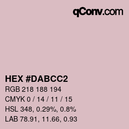 カラーコード: HEX #DABCC2 | qconv.com