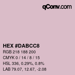 Color code: HEX #DABCC8 | qconv.com