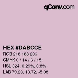 Color code: HEX #DABCCE | qconv.com