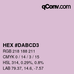 Color code: HEX #DABCD3 | qconv.com
