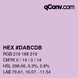Color code: HEX #DABCDB | qconv.com