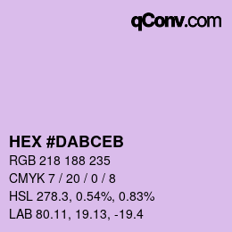 Color code: HEX #DABCEB | qconv.com